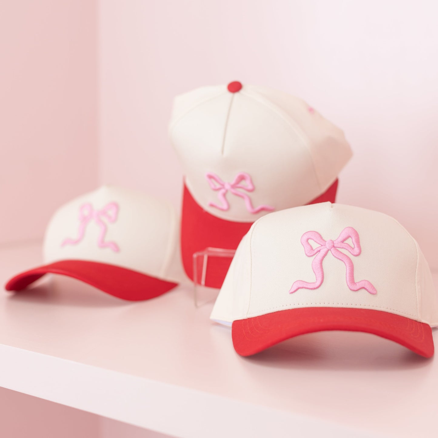 PINK/RED BOW - Cutesy, Canvas Caps
