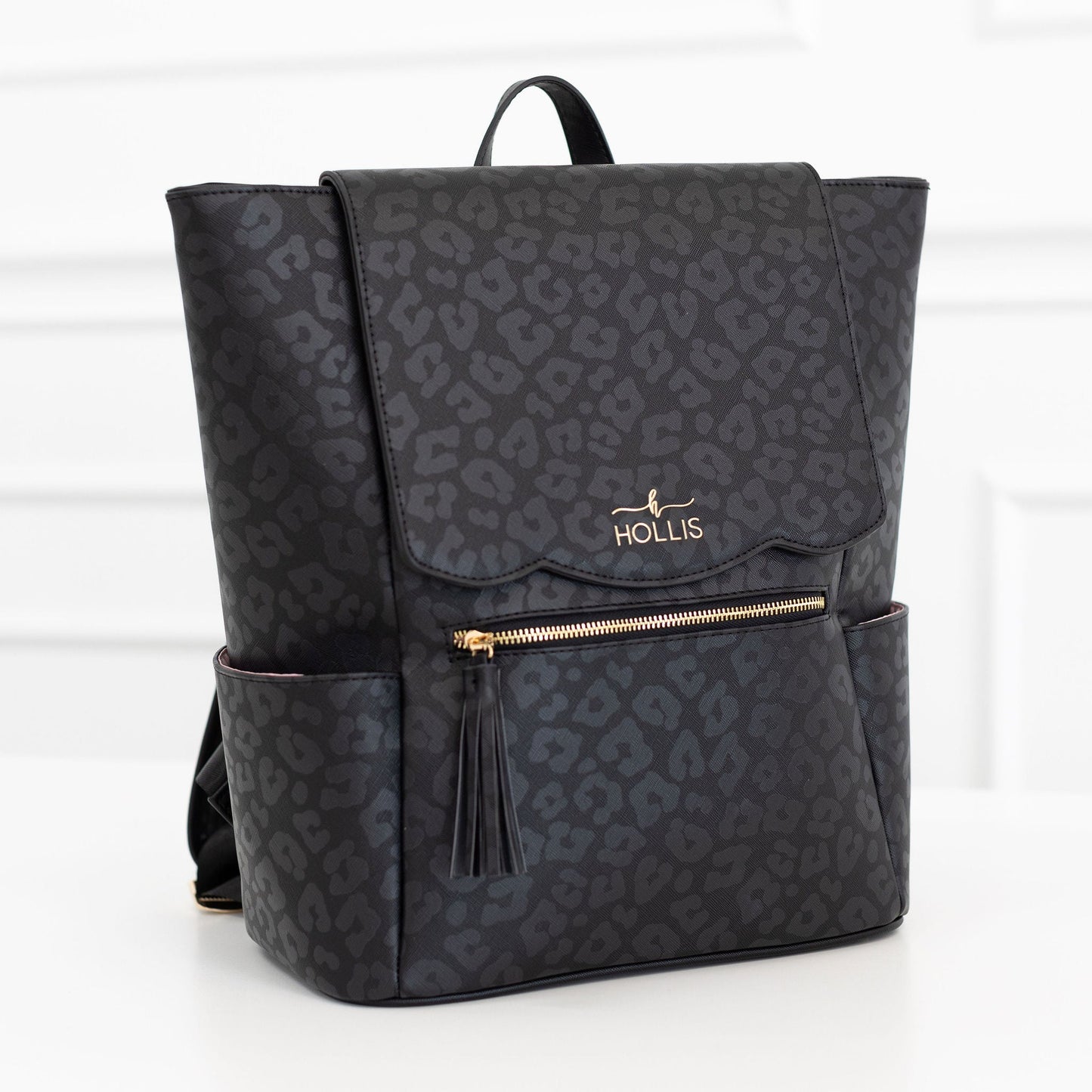 Black Leopard Frilly Backpack