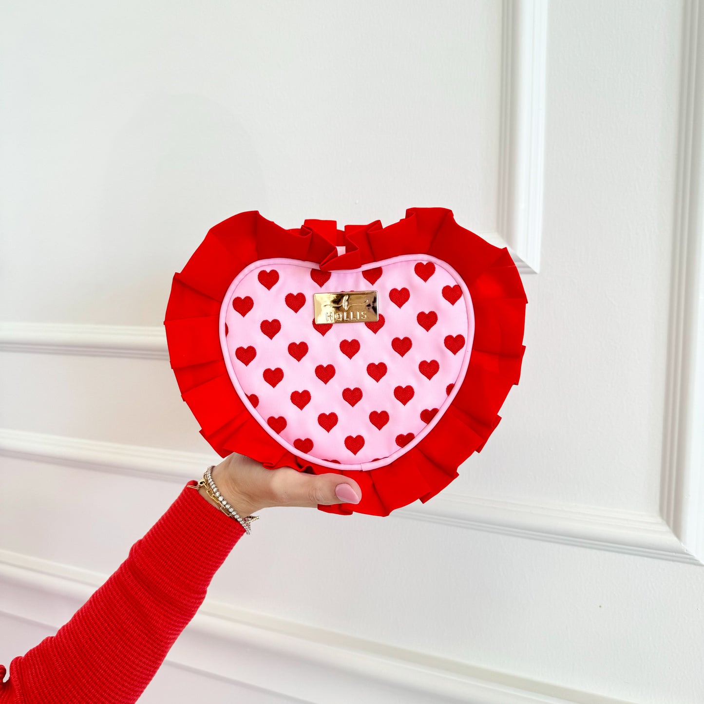 Cupid's Collection Heart Ruffle Pouch