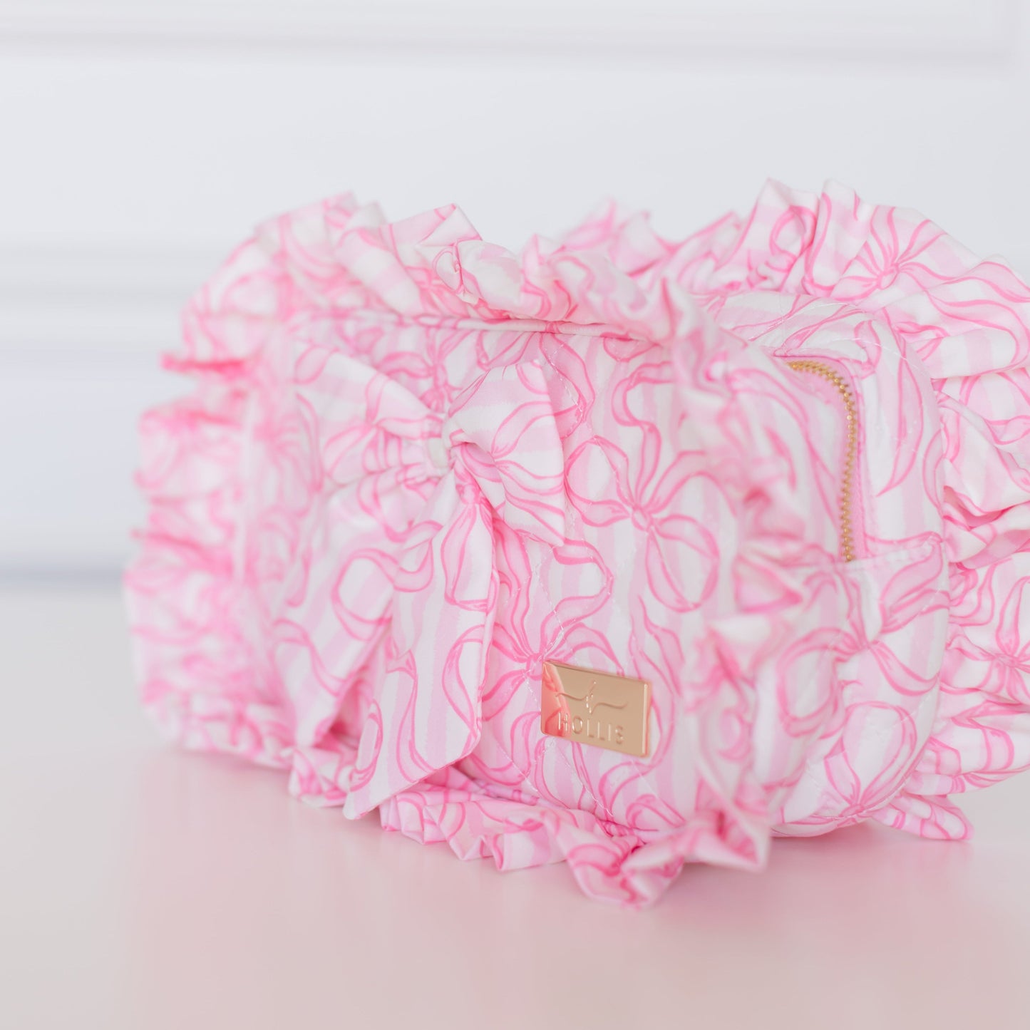 Quilted Coquette Large Clear Pouch