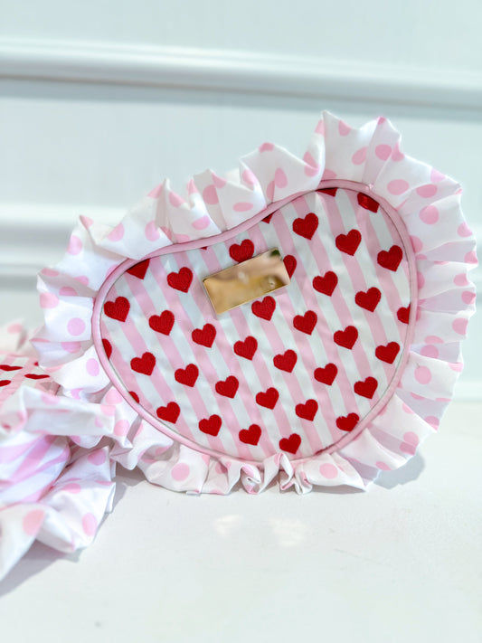 Cupid's Collection Heart Ruffle Pouch
