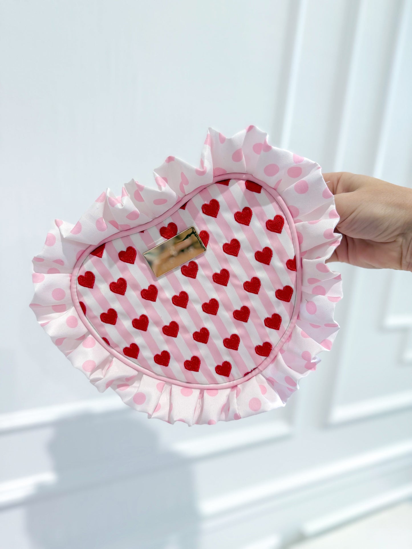 Cupid's Collection Heart Ruffle Pouch