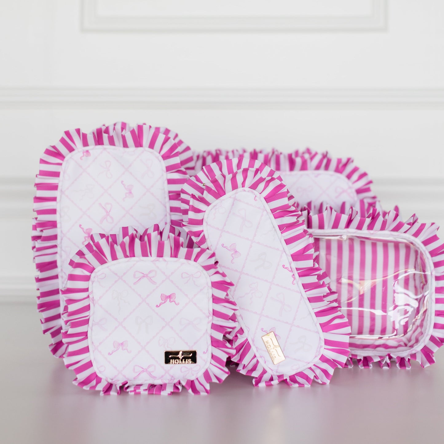 Goldie Girl Bows Ruffled Nylon XL Pouch