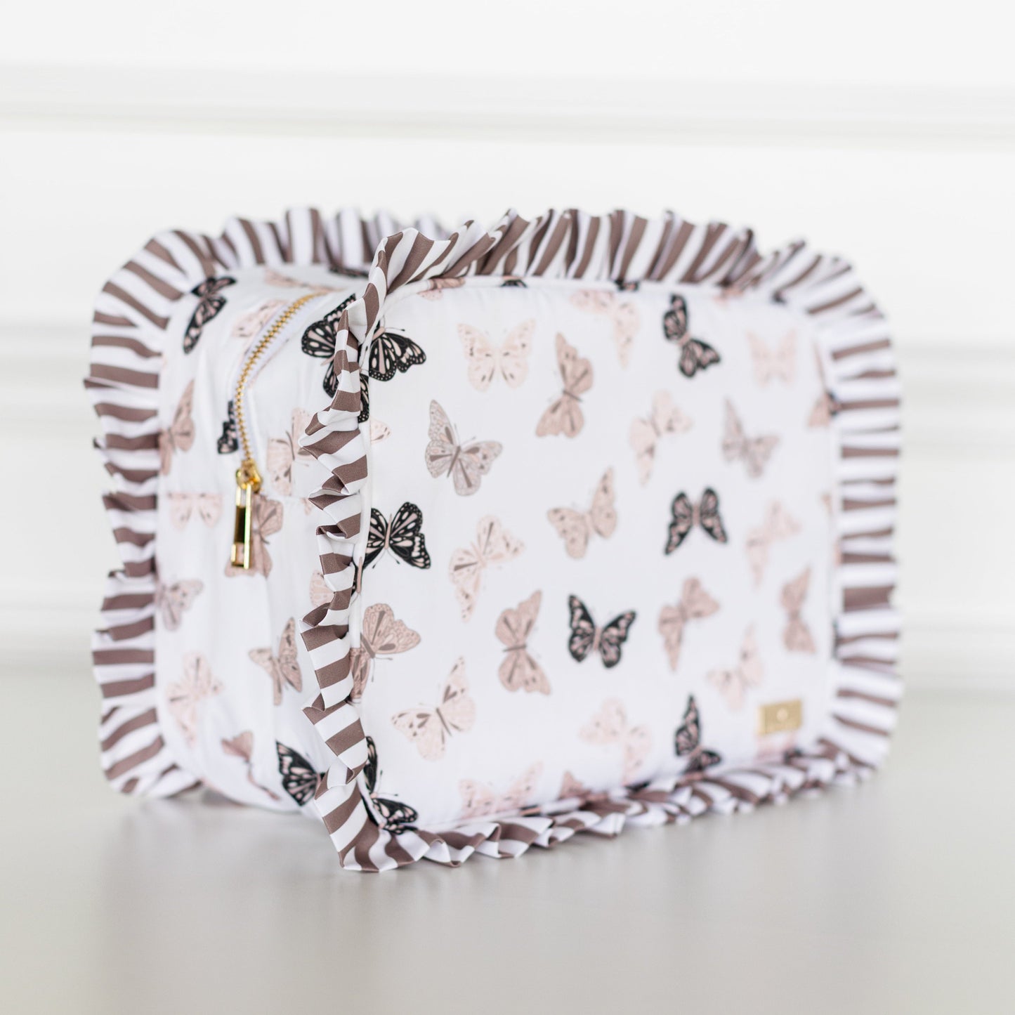 Butterfly Season Ruffled Nylon XL Pouch