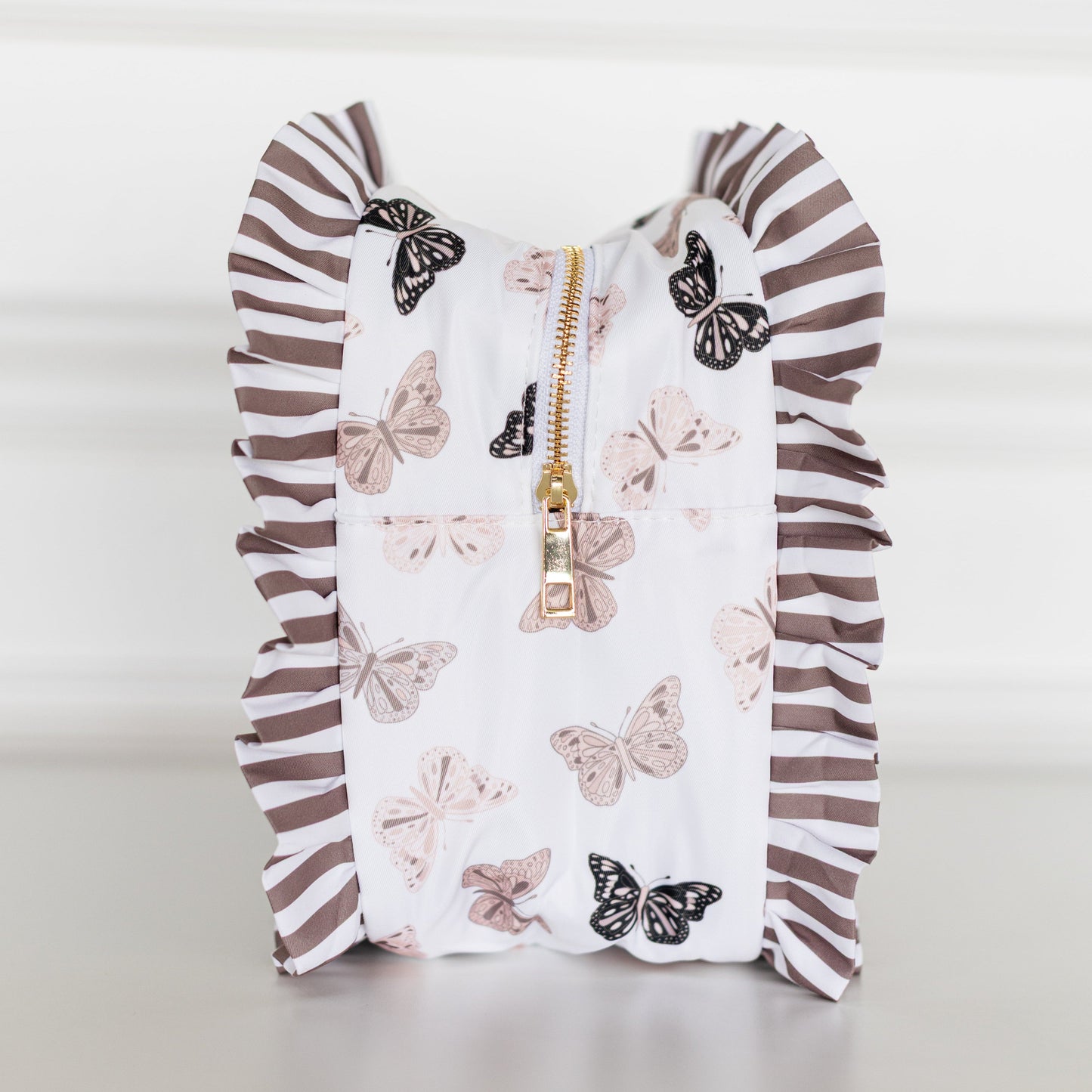 Butterfly Season Ruffled Nylon XL Pouch