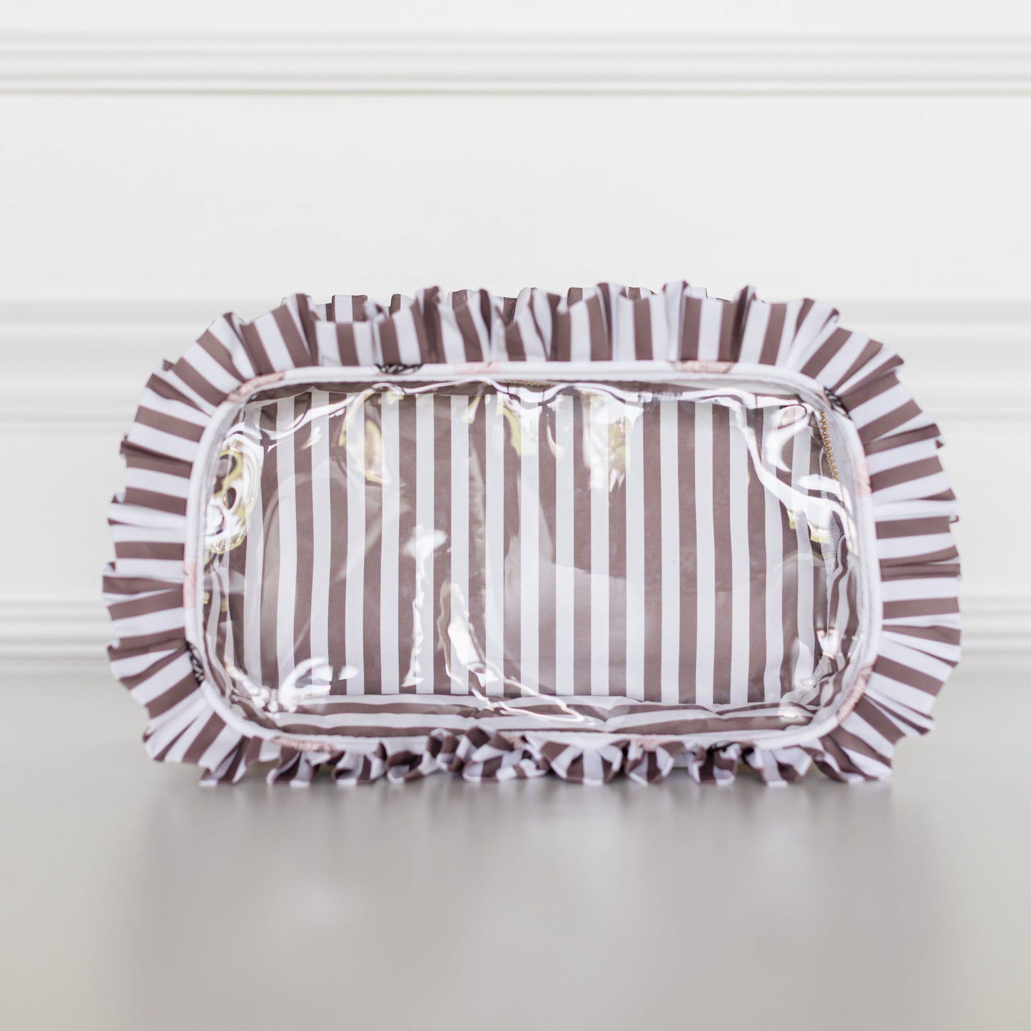 Butterfly Season Ruffled Nylon Large Clear Pouch